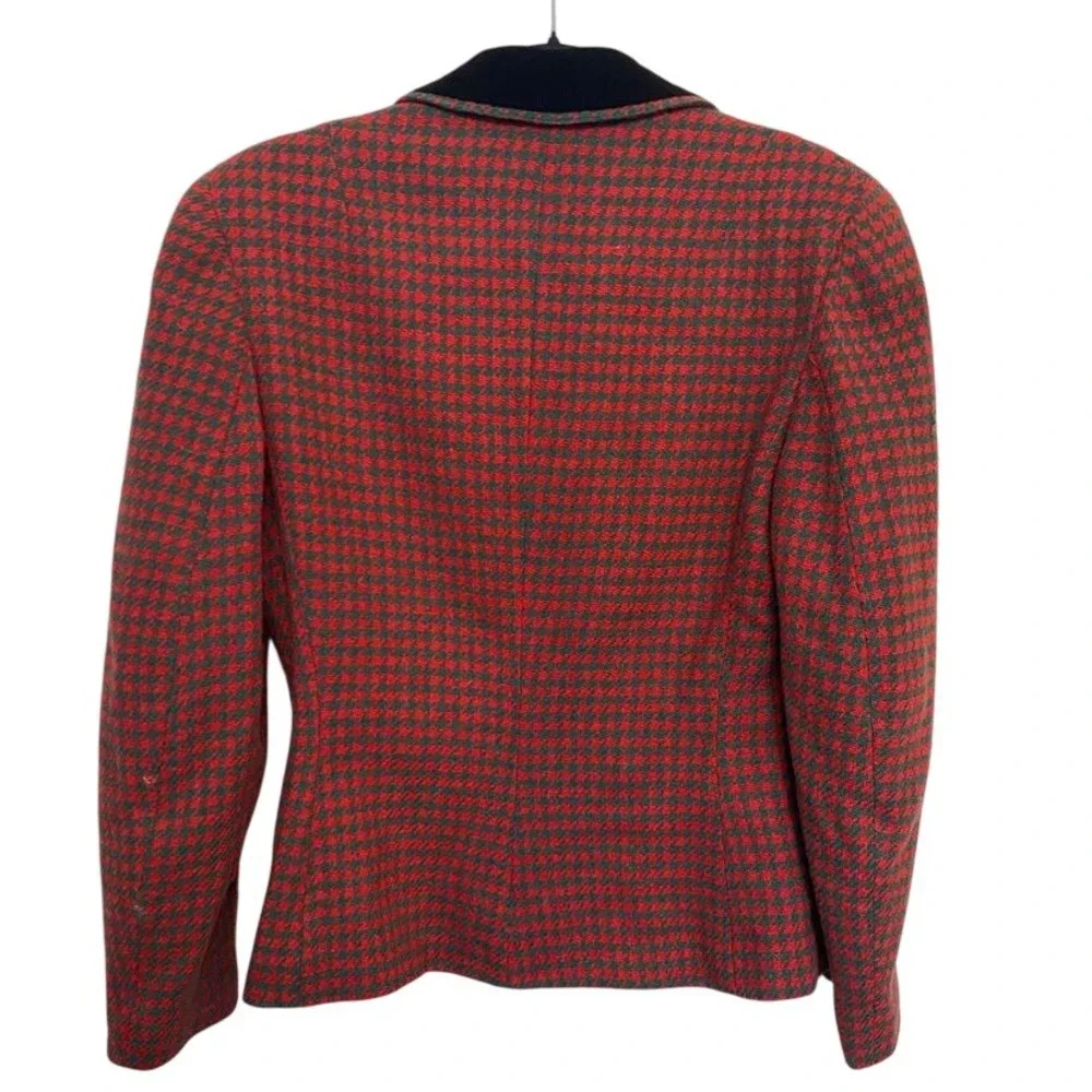 Vintage‎ Aimee Winnetka Blazer Red Black Houndstooth Size S/M